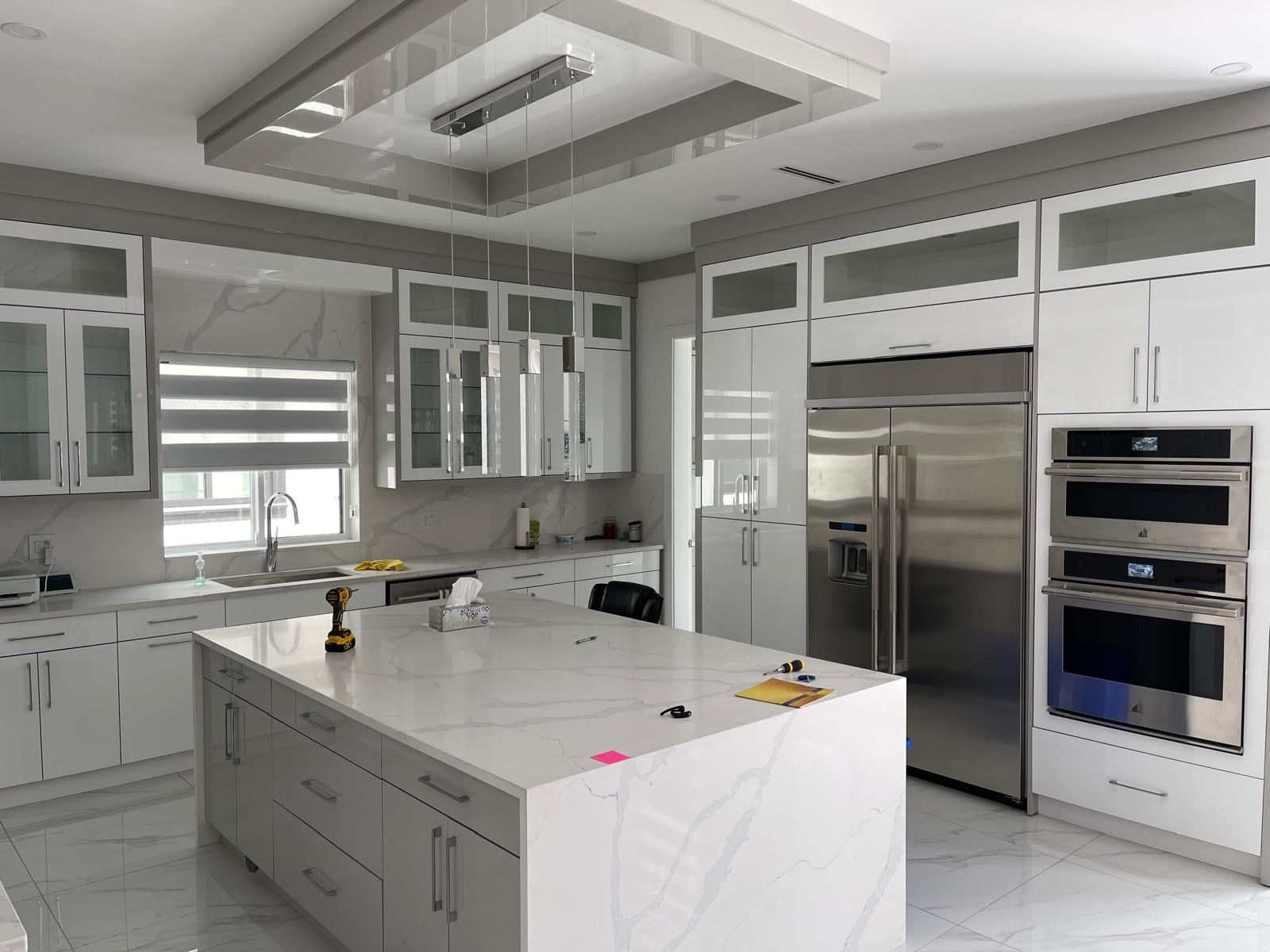 Example of modern high-gloss cabinetry